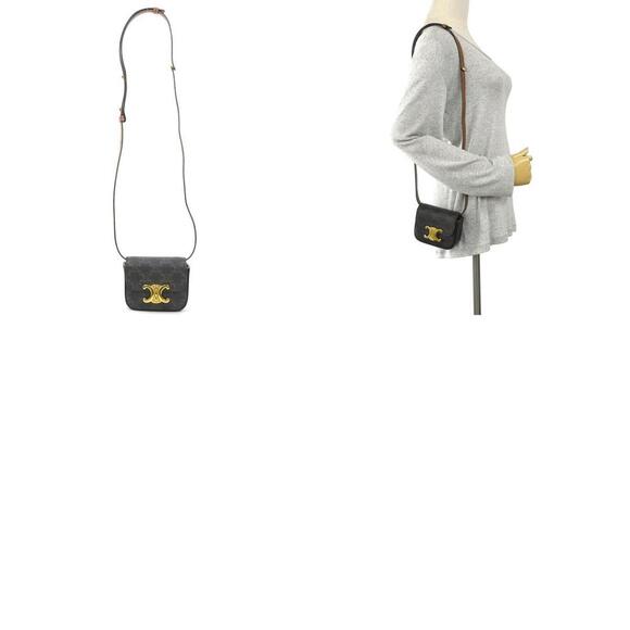 CELINE Brown Coated Canvas Shoulder Bag - Picture 5 of 5